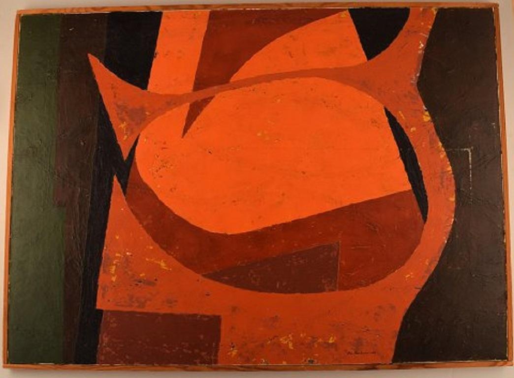 Nils Karlsson, Swedish artist. Oil on canvas. Abstract composition. Dated 1968.
Canvas measures: 90 x 65 cm.
The frame measures: 1 cm.
Signed and dated.
In good condition.