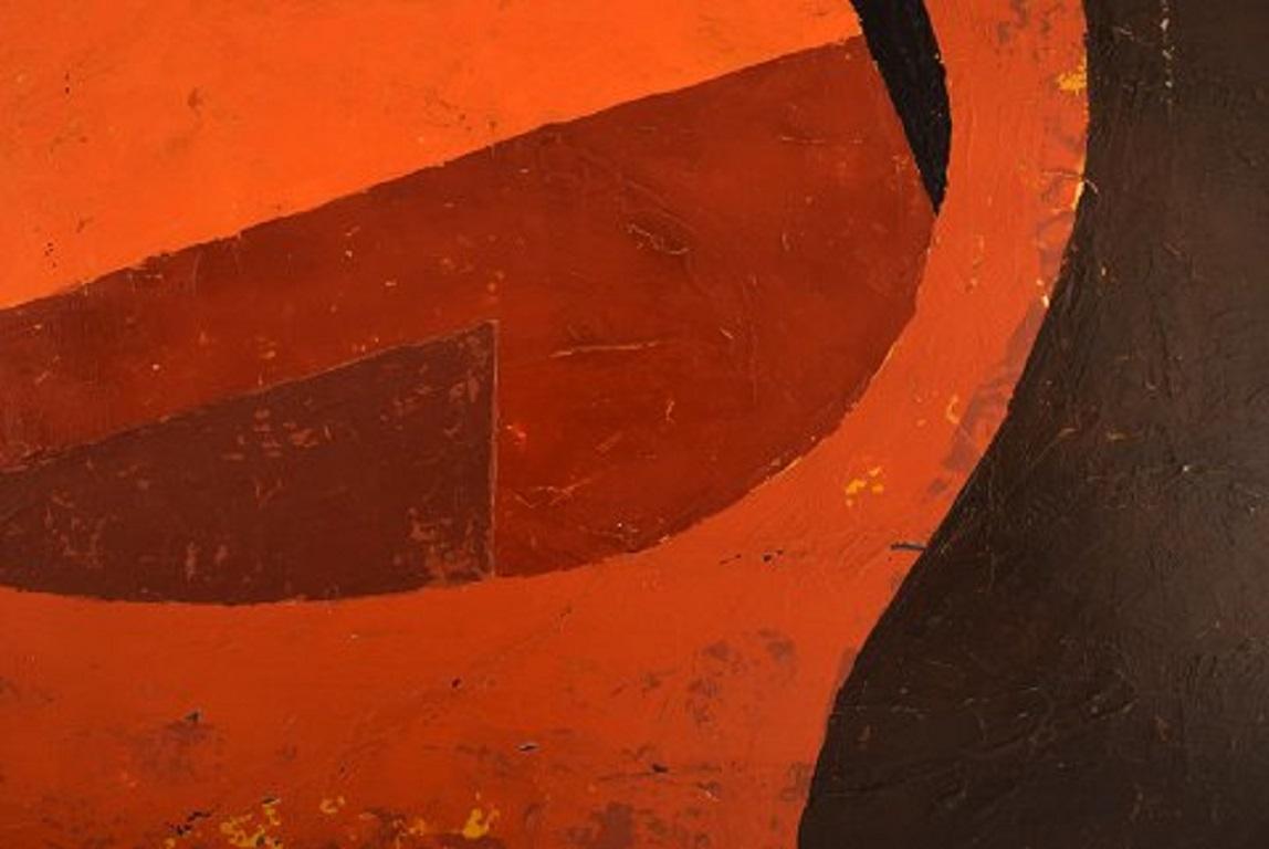 Nils Karlsson, Swedish Artist, Oil on Canvas, Abstract Composition, Dated 1968 1