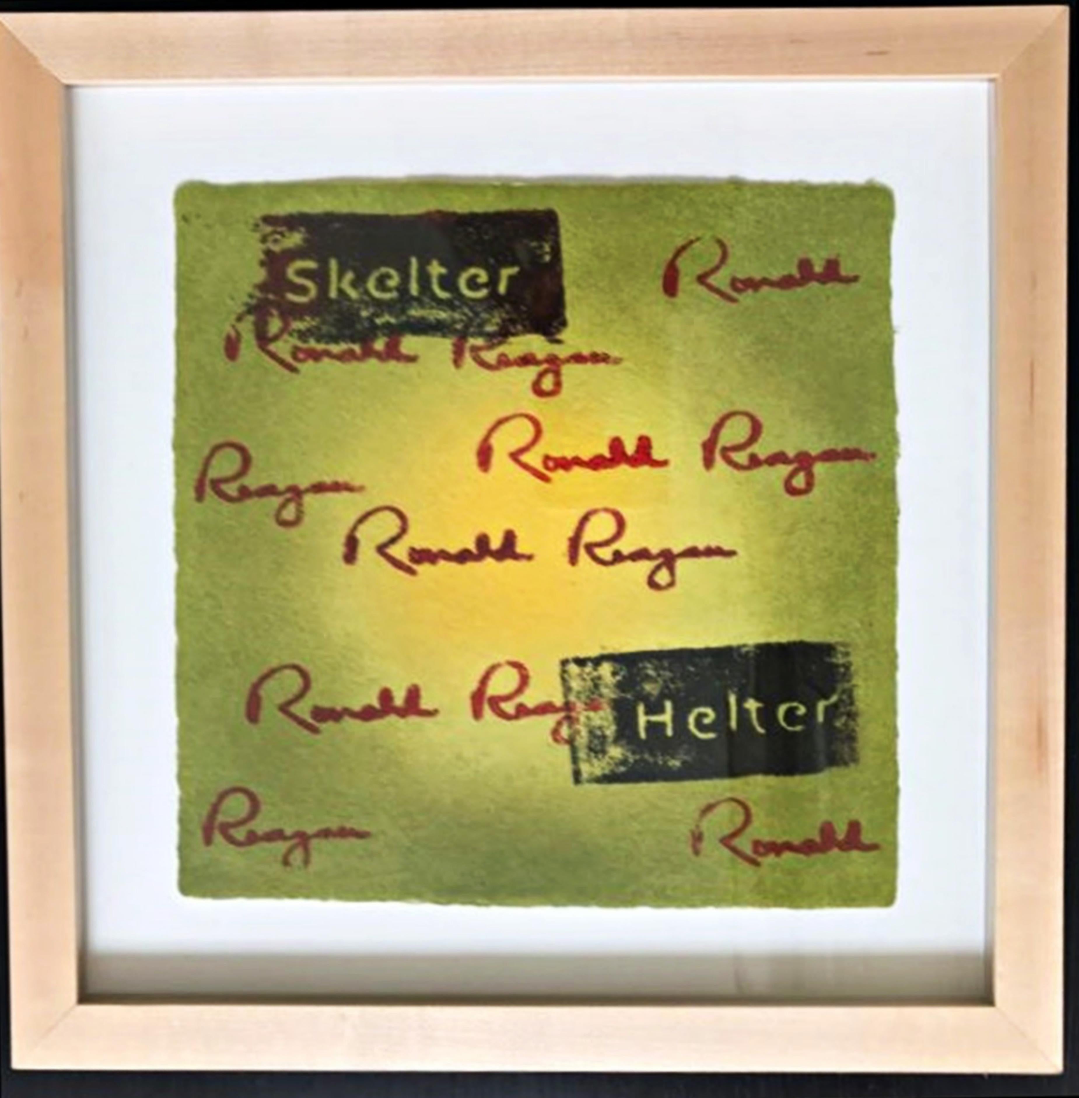Skelter Helter (unique pastel et gravure sur bois signée) dans le cadre de l'artiste