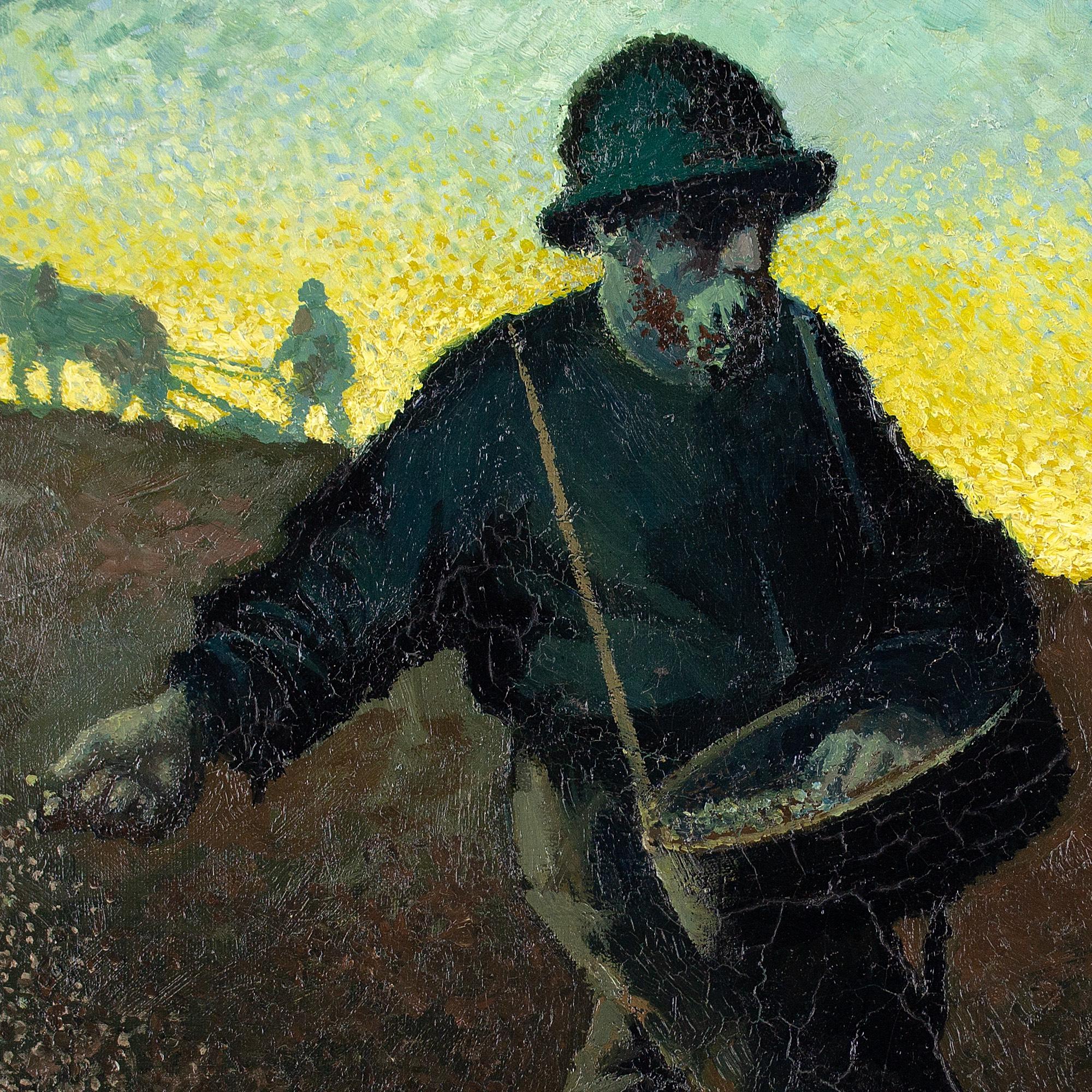 Nils Kjellberg, The Sower, Antique Oil Painting For Sale 3