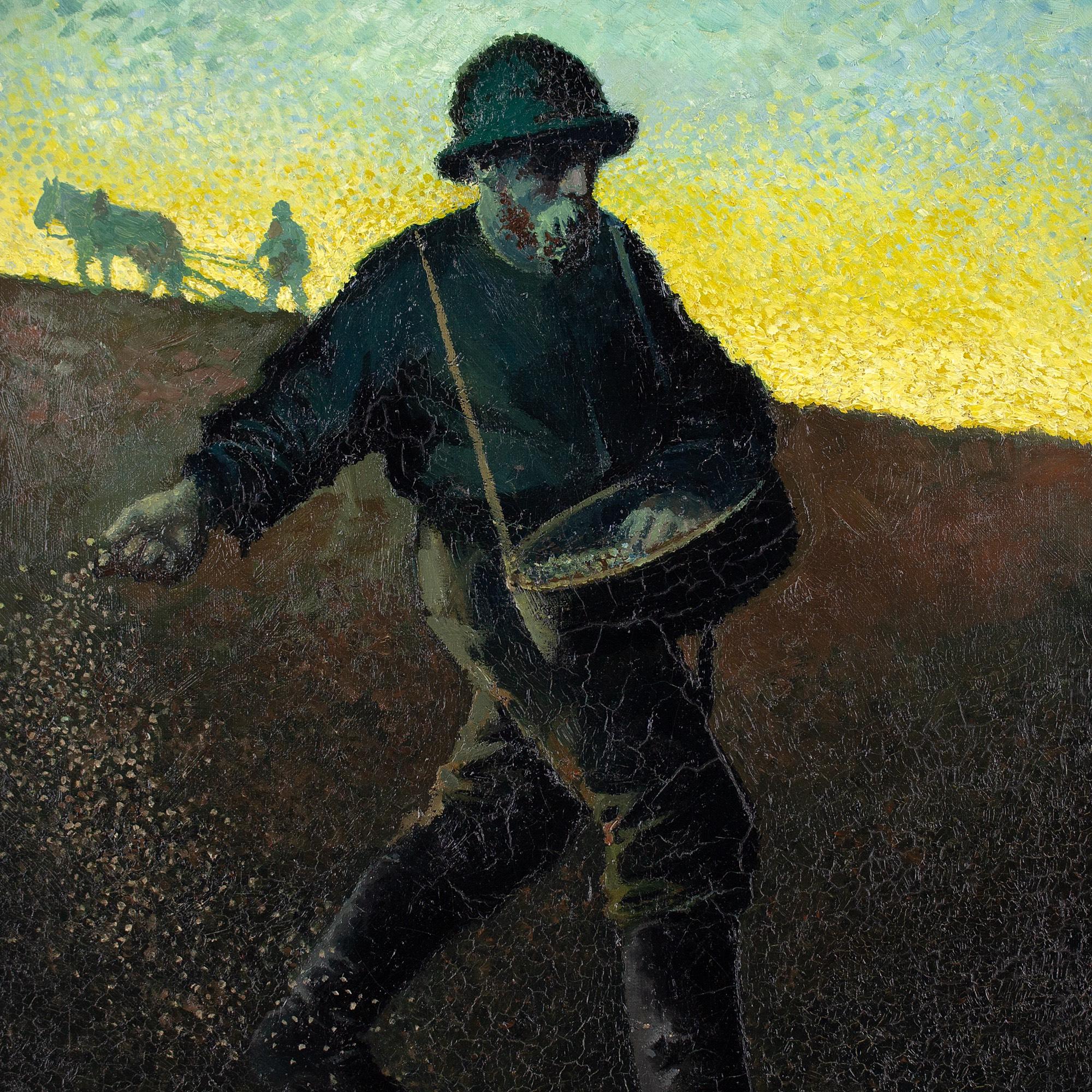 Nils Kjellberg, The Sower, Antique Oil Painting For Sale 6