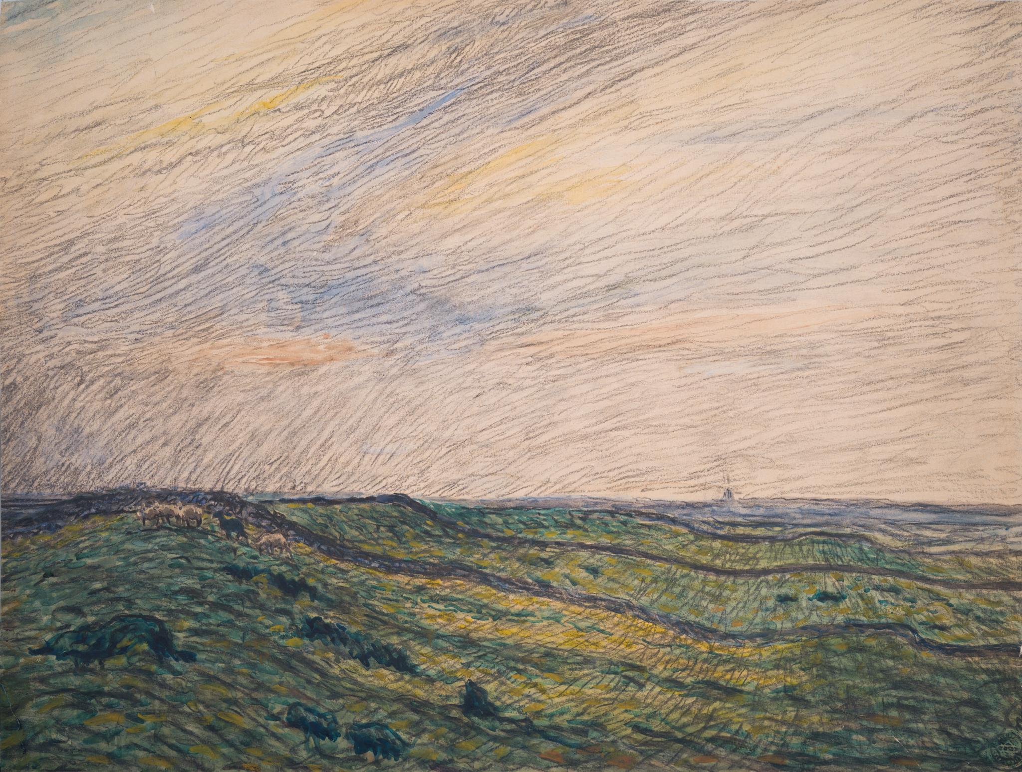 Twilight at Öland Heath – Swedish Pastoral by Nils Kreuger For Sale 1