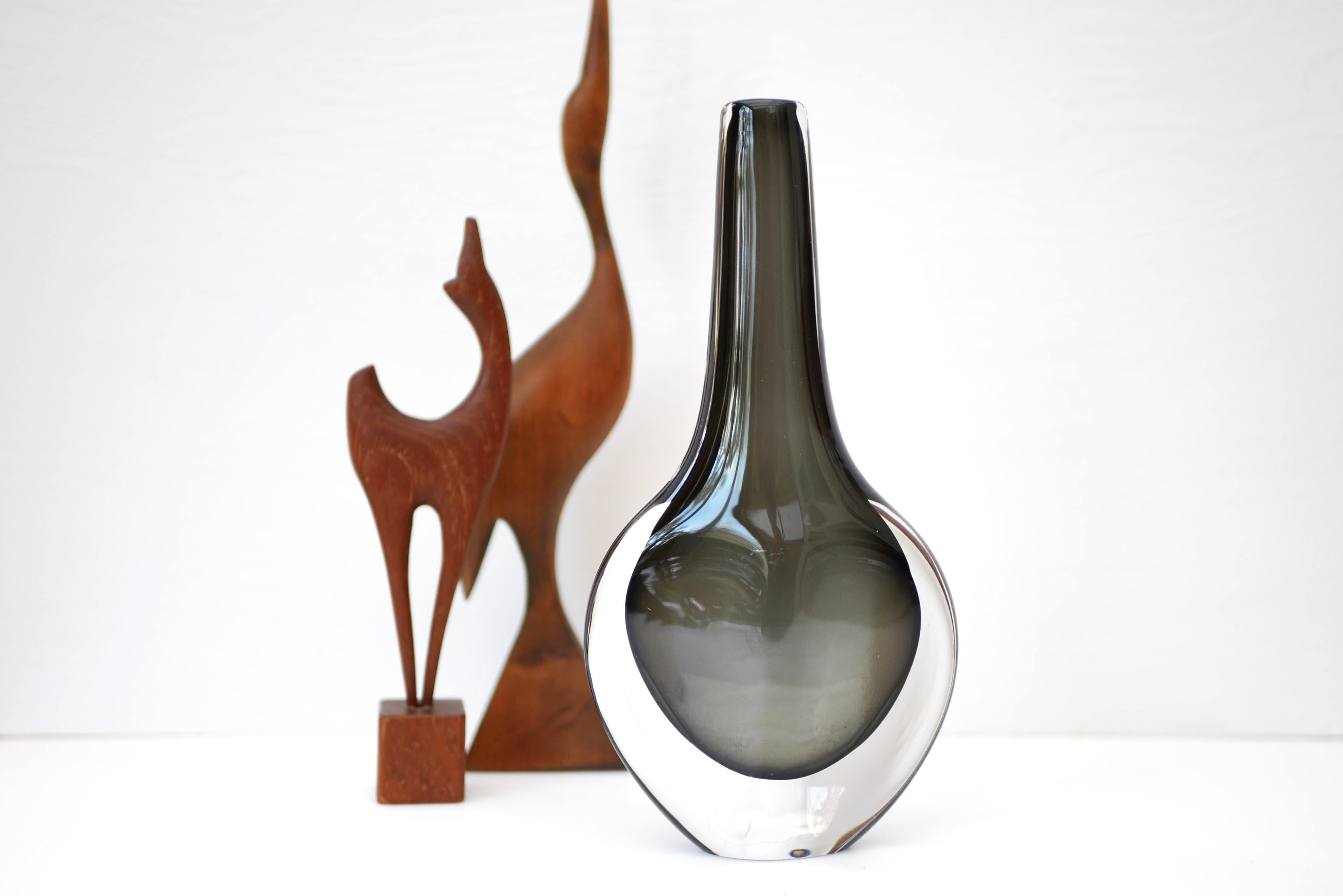 Milieu du XXe siècle Vase Dusk de Nils Landberg pour Orrefors, Suède en vente