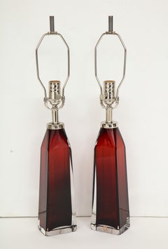 Nils Landberg, Orrefors Crimson Red Crystal Lamps