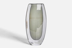 Nils Landberg, Sommerso-Vase, Glas, Schweden, 1950er Jahre