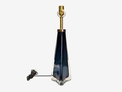 Nils Landberg, Swedish Modern, Blue Glass, Table Lamp, Sweden, 1960s
