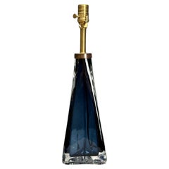 Nils Landberg, Swedish Modern, Blue Glass, Table Lamp, Sweden, 1960s