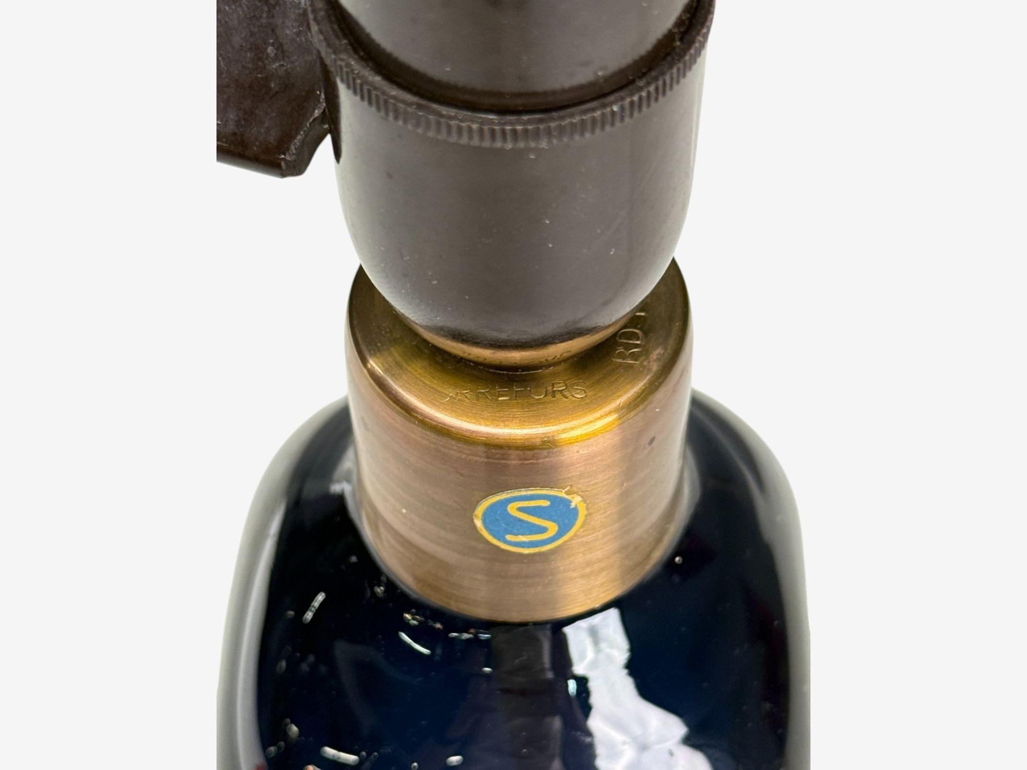 Metà XX secolo Nils Landberg, Swedish Modern, Blue Tinted Glass, Table Lamp, Sweden, 1960s in vendita