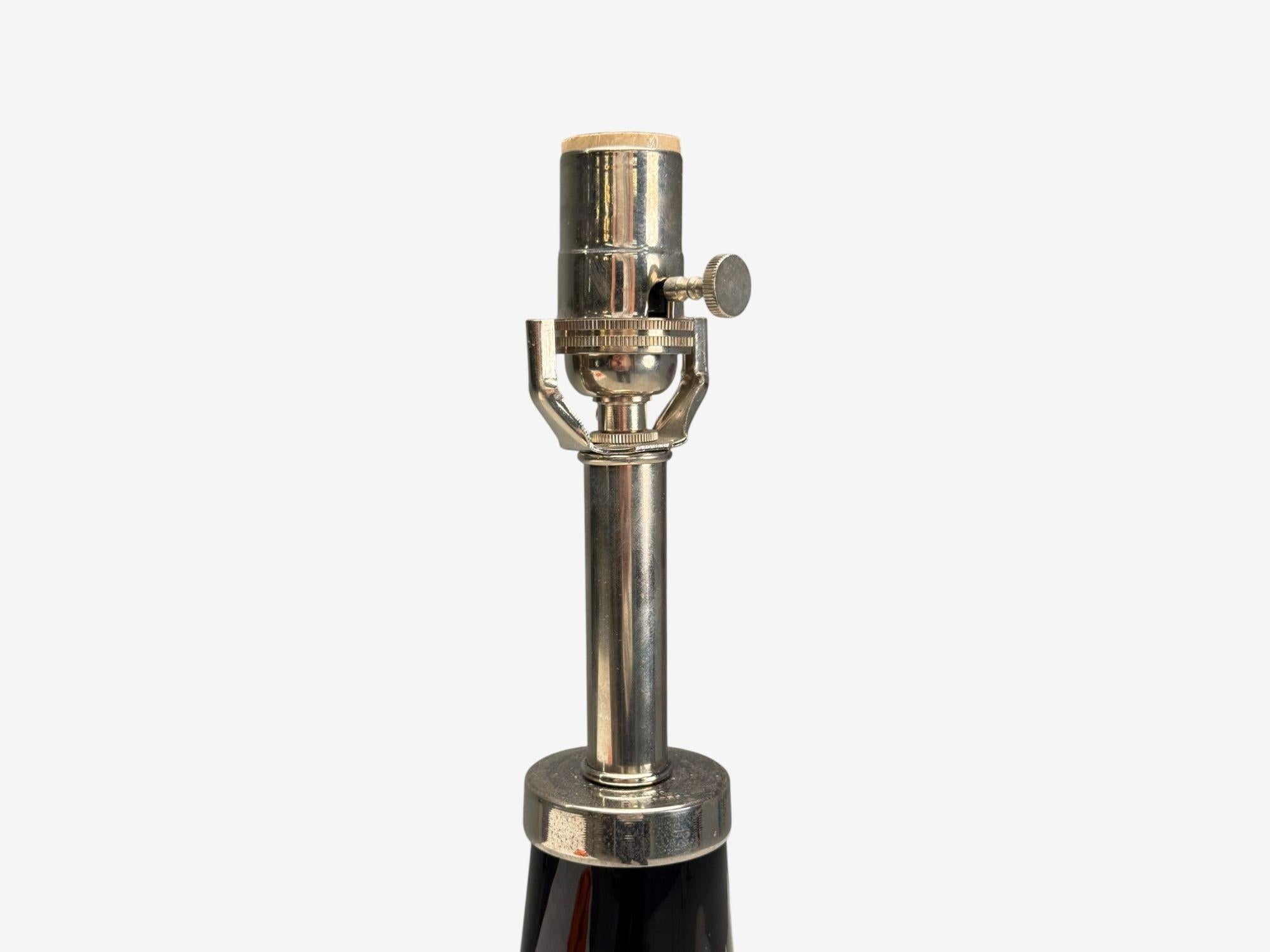 Milieu du XXe siècle Nils Landberg, moderne suédois, verre teinté brun, lampe de table, Suède, années 1970 en vente