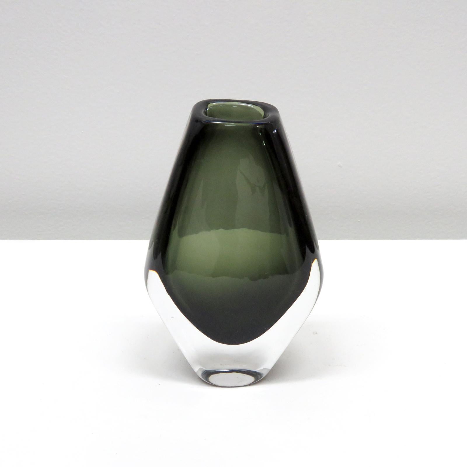 Glass Nils Landberg Vase for Orrefors, 1965 For Sale