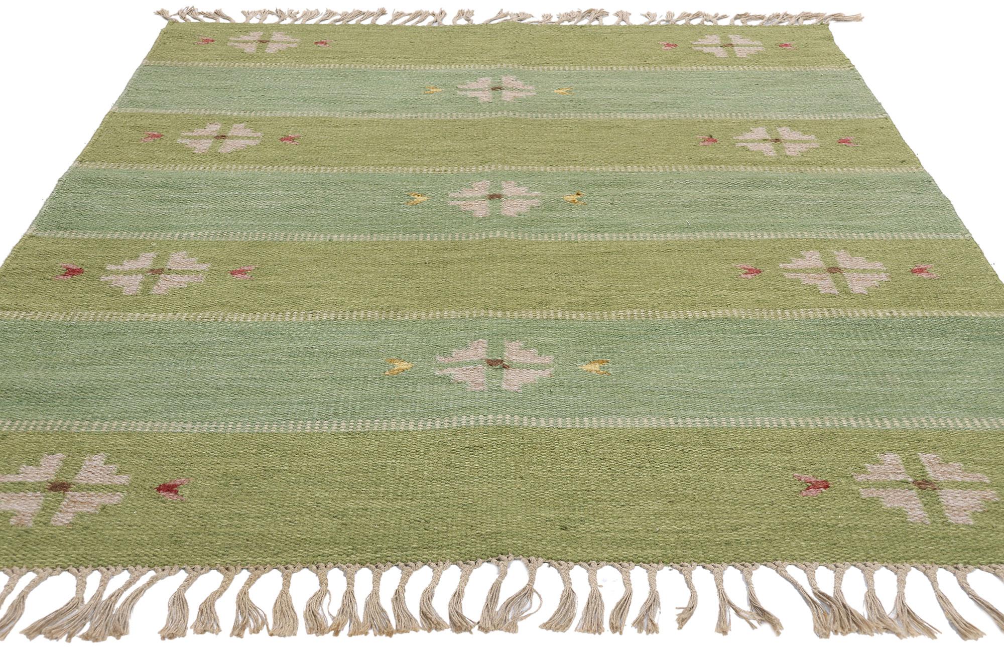 Scandinavo moderno Tappeto Röllakan vintage svedese Greene & Greene scandinavo di Nils Nilsson, 04'09 x 06'09 in vendita