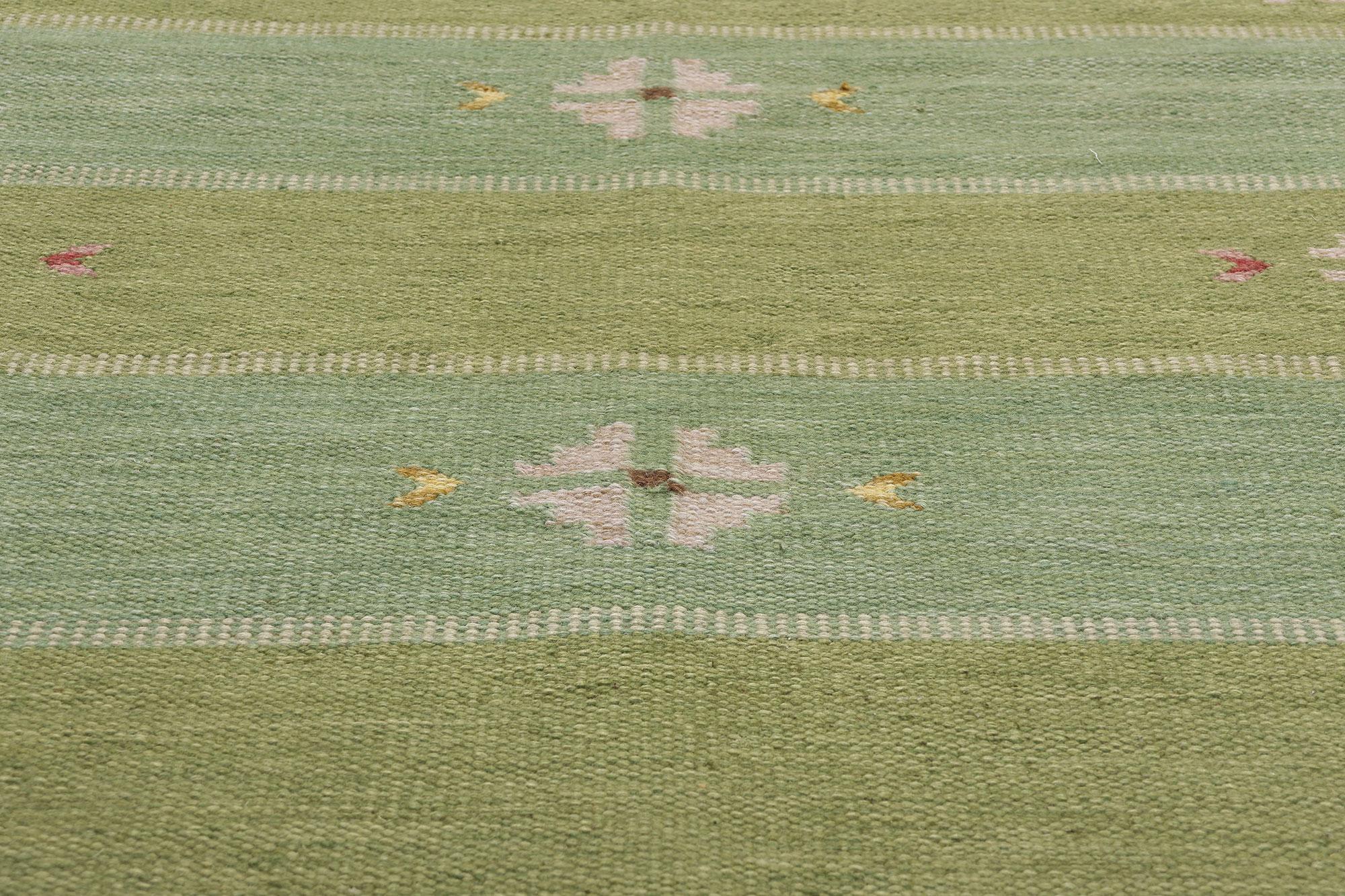 Tessuto a mano Tappeto Röllakan vintage svedese Greene & Greene scandinavo di Nils Nilsson, 04'09 x 06'09 in vendita