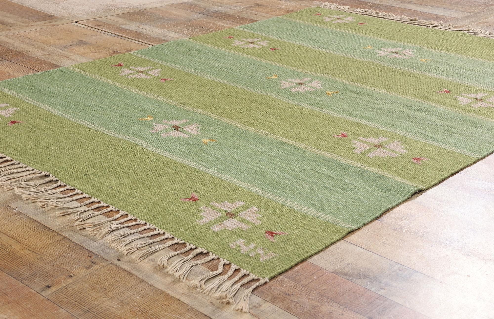 Lana Tappeto Röllakan vintage svedese Greene & Greene scandinavo di Nils Nilsson, 04'09 x 06'09 in vendita