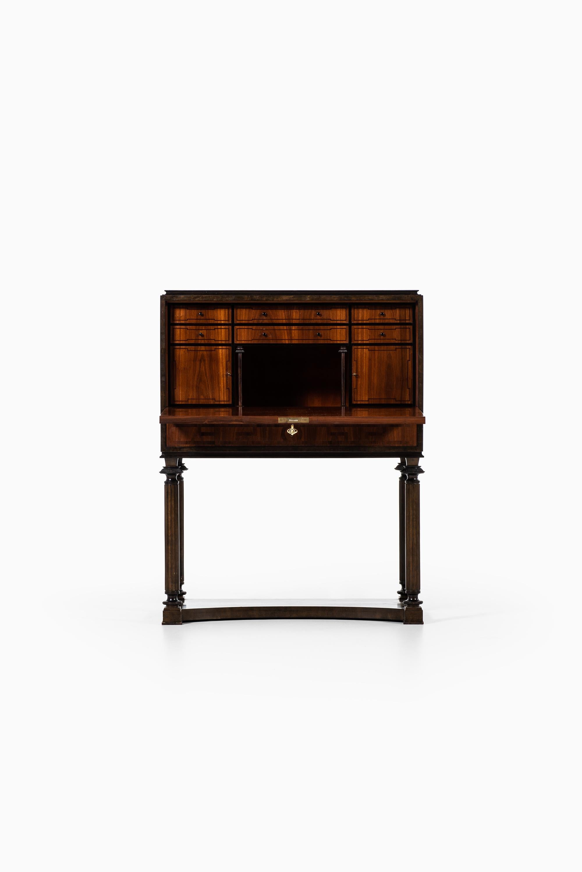 Rare cabinet or secretaire designed by Nils Öfverman. Produced by carpenter L. Löfberg in Stockholm, Sweden.