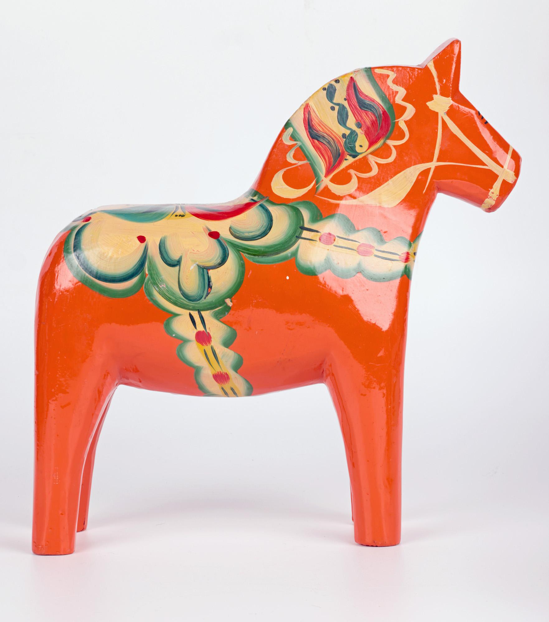 Nils Olsson Swedish Mid-Century Graduated Set Hand Painted Wooden Horses  For Sale 9