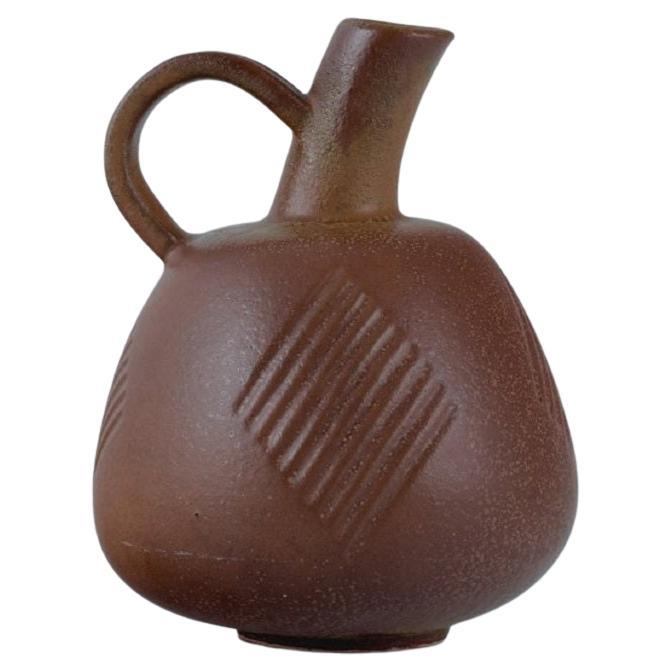 Nils Thorsson for Royal Copenhagen, Stoneware Jug with Brown Glaze For Sale