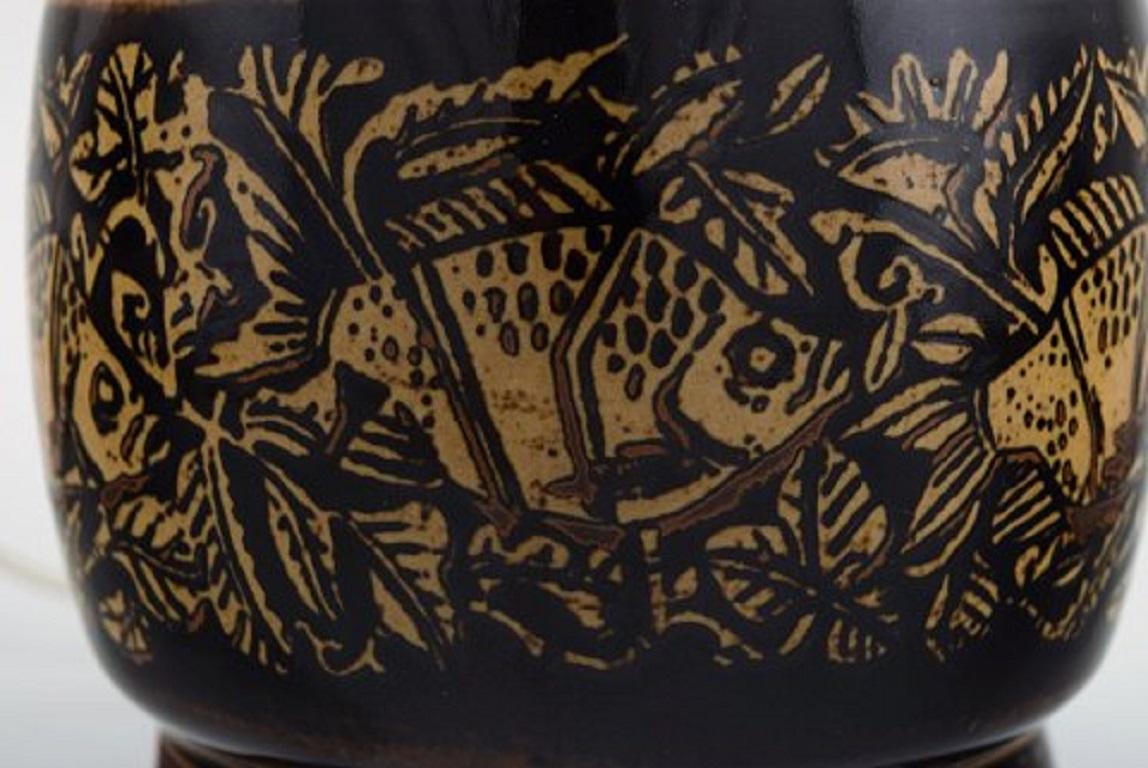 Grès Deux lampes de table en grès Nils Thorsson pour Royal Copenhagen en vente