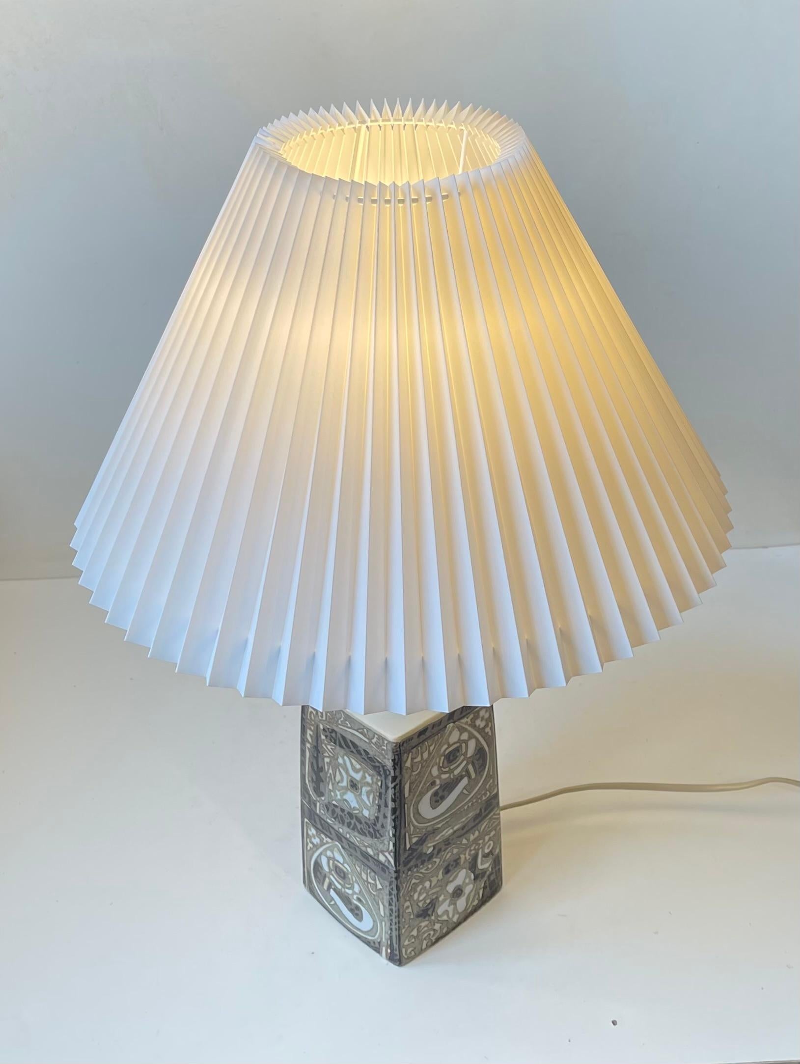 Danish Nils Thorsson Ceramic Table Lamp for Royal Copenhagen & Fog & Morup, 1970s For Sale