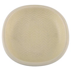 Nils Thorsson for Aluminia, "Marselis" Faience Bowl with Geometric Pattern