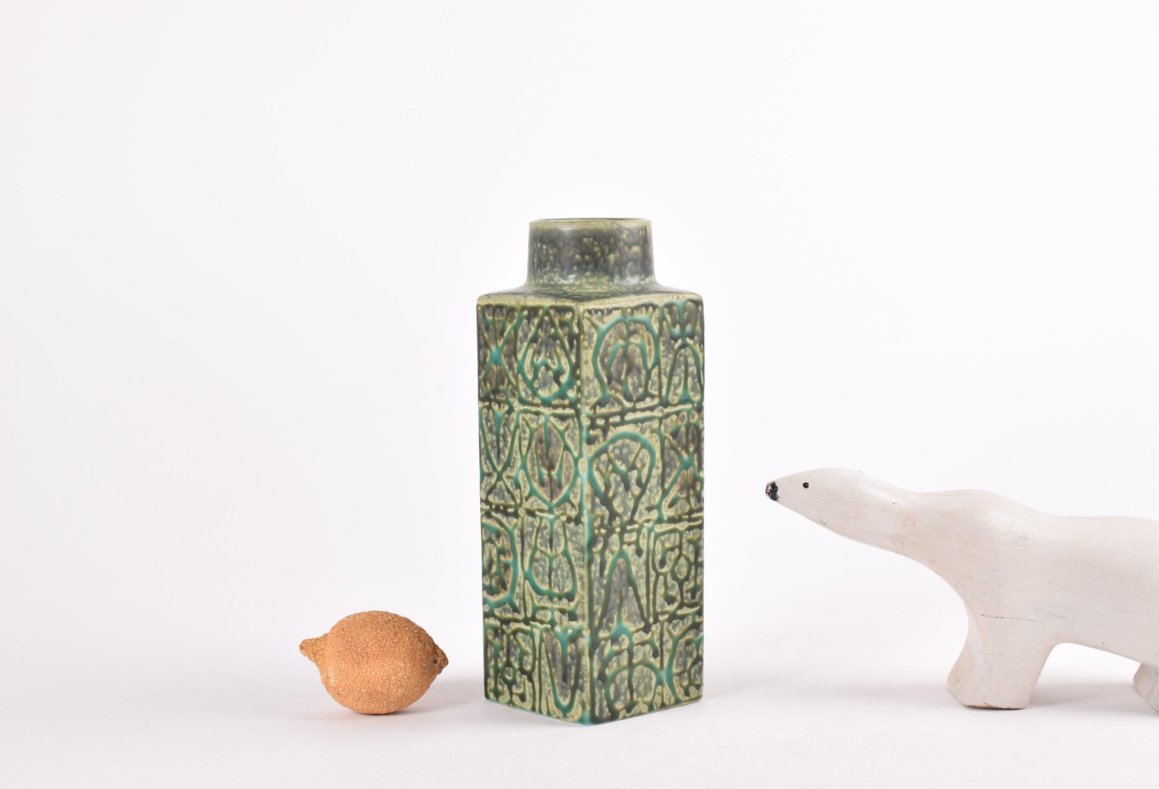 This ceramic vase from Aluminia was designed by Nils Thorsson in the late 1960s. It is from the 