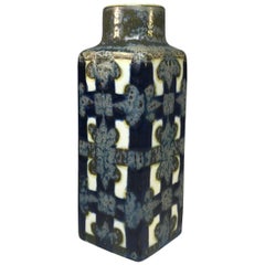 Nils Thorsson for Royal Copenhagen 1960 Ceramic Blue Grey Glazed Baca Vase #3258