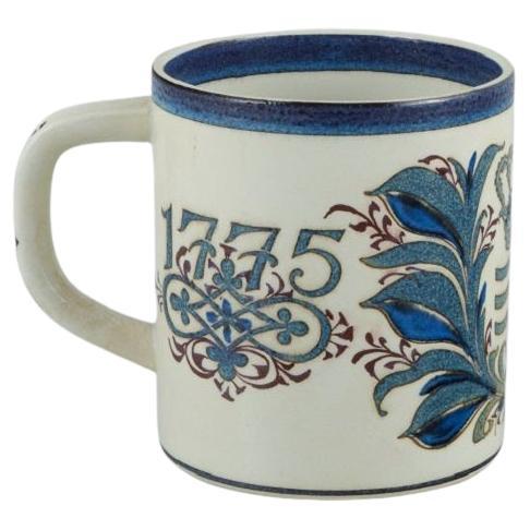 Nils Thorsson for Royal Copenhagen, Anniversary mug in earthenware, 1775-1975 For Sale