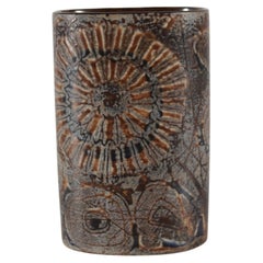 Nils Thorsson für Royal Copenhagen BACA, ovale Fayence-Vase aus dänischer Keramik, 1975-79