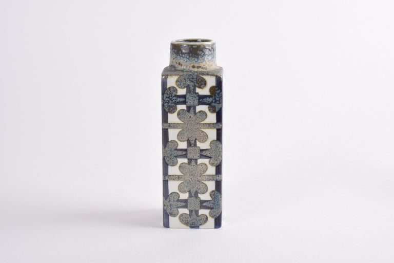 Nils Thorsson for Royal Copenhagen Baca Vase Blue White Ochre, Danish ...