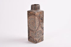 Nils Thorsson for Royal Copenhagen Baca Vase Brown Abstract Decor, Danish 1970s