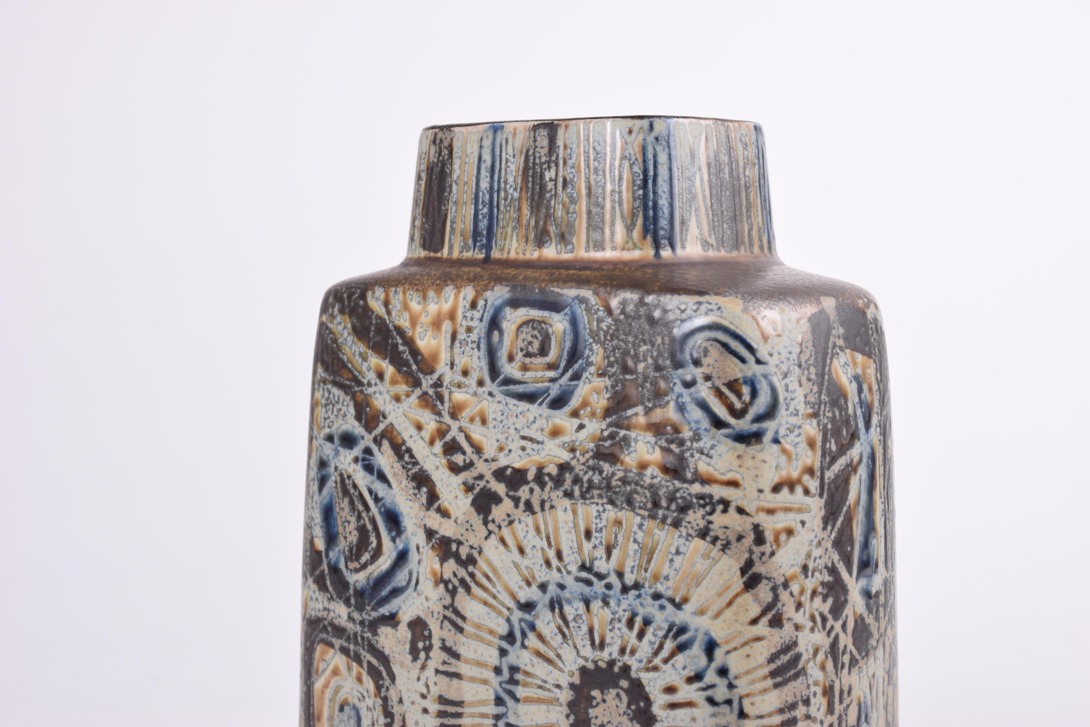 Nils Thorsson for Royal Copenhagen Baca Vase Brown Abstract Decor Danish Modern 1