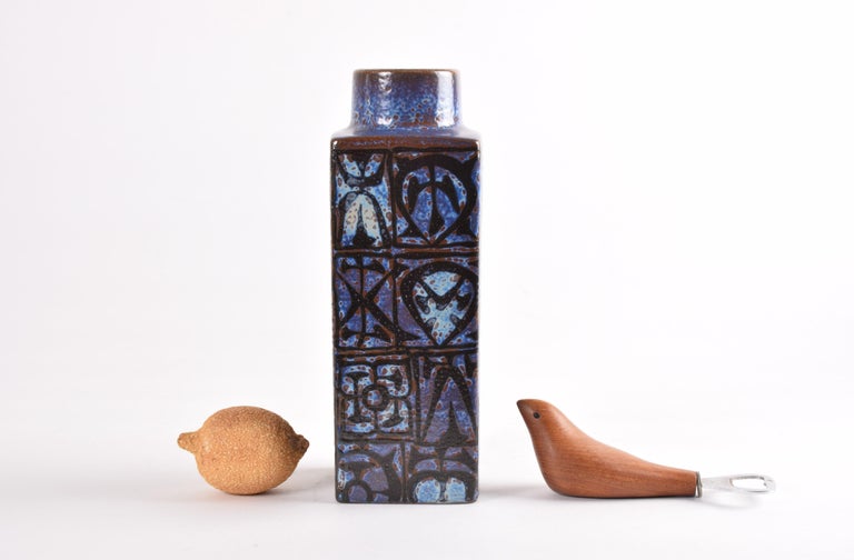 Nils Thorsson for Royal Copenhagen Blue Baca Vase Abstract, Danish ...