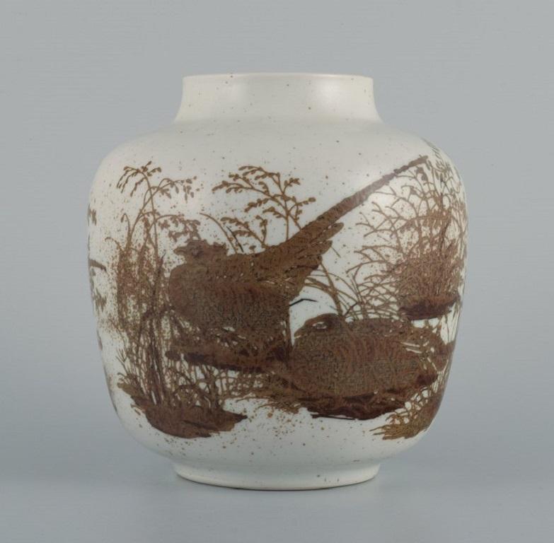 Glazed Nils Thorsson for Royal Copenhagen, Earthenware Vase For Sale