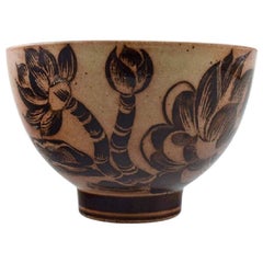 Nils Thorsson for Royal Copenhagen, Jungle Series, Bowl in Glazed Chamotte Clay
