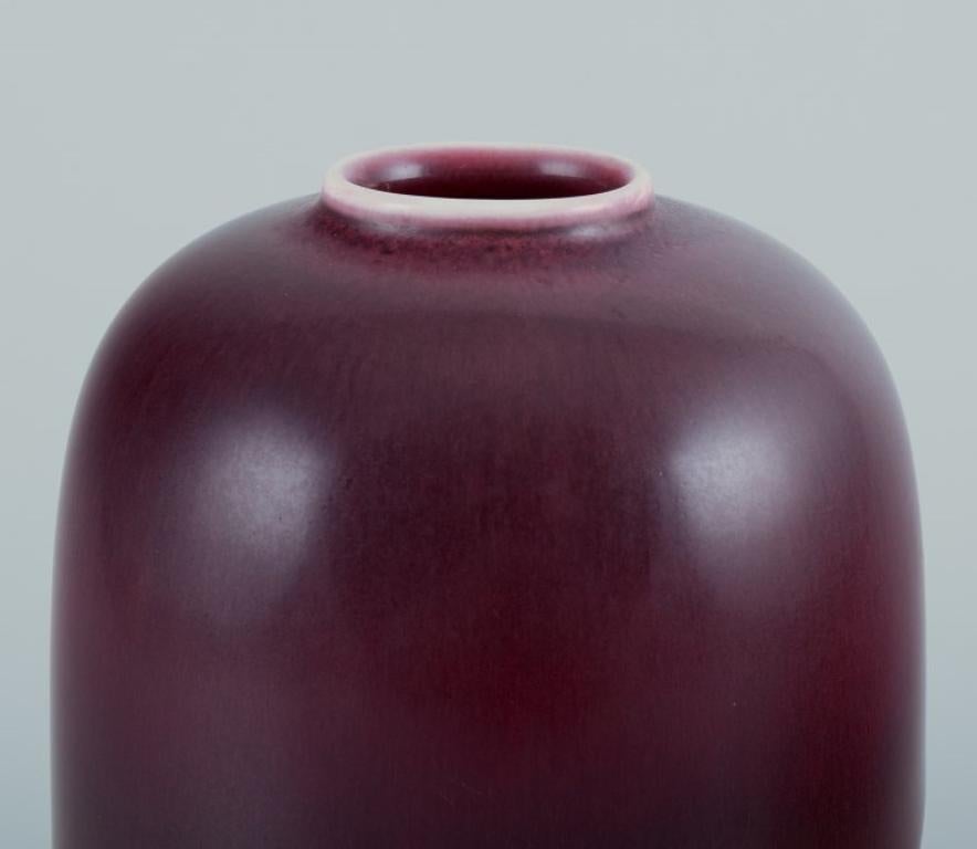 Danish Nils Thorsson for Royal Copenhagen. Large unique ceramic vase. Oval shape. For Sale