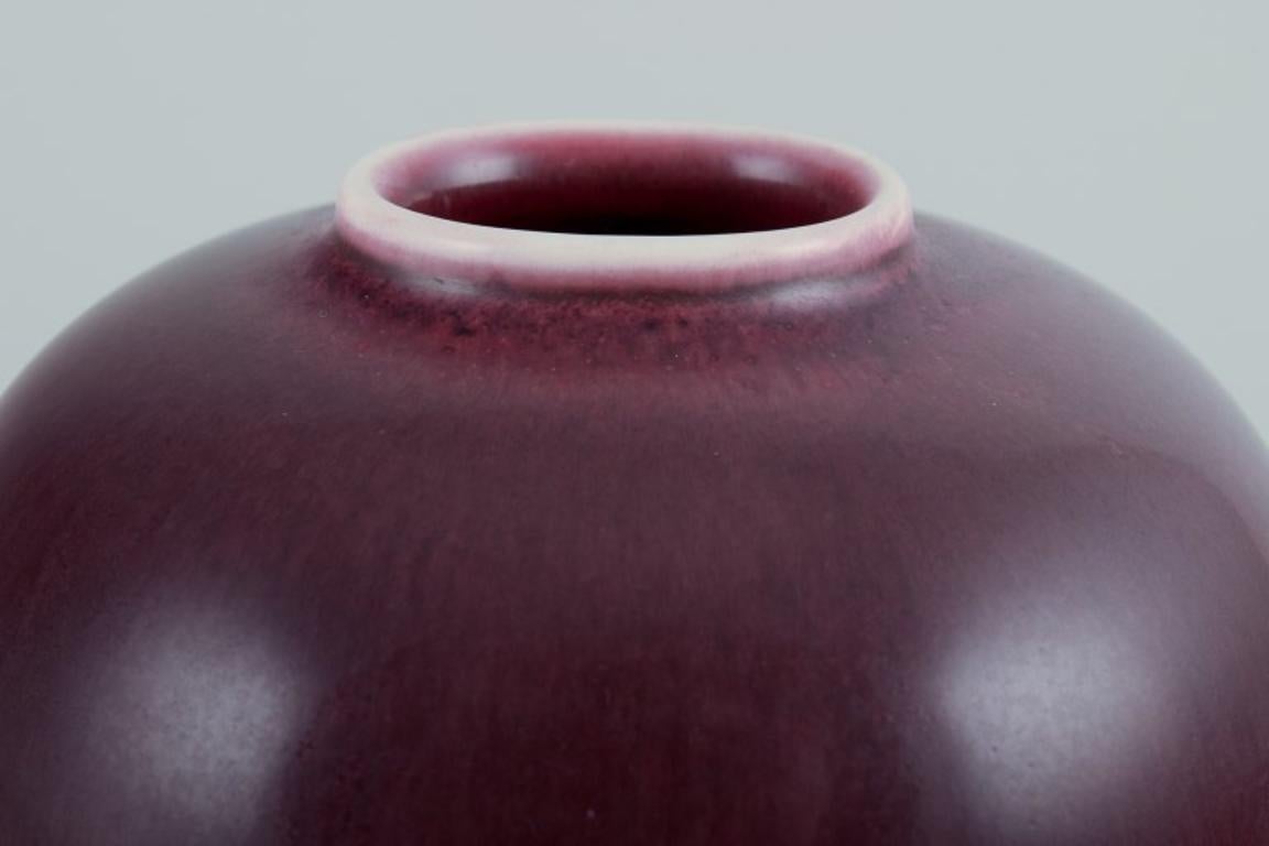20th Century Nils Thorsson for Royal Copenhagen. Large unique ceramic vase. Oval shape. For Sale