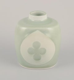 Nils Thorsson for Royal Copenhagen. Rare ceramic vase in celadon glaze.