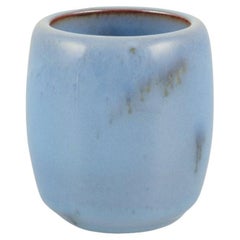 Nils Thorsson for Royal Copenhagen. Small unique vase in Claire de Lune glaze.