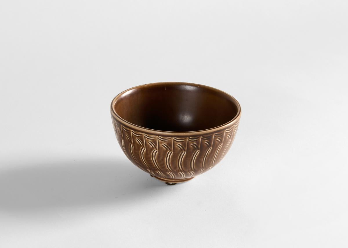 Vernissé Nils Thorsson pour Royal Copenhagen, Nils Solberg, petit bol, Danemark, vers 1930 en vente