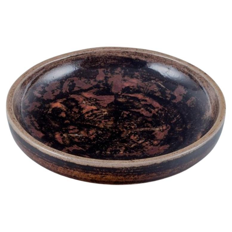 Nils Thorsson for Royal Copenhagen. Unique ceramic bowl with abstract motif For Sale