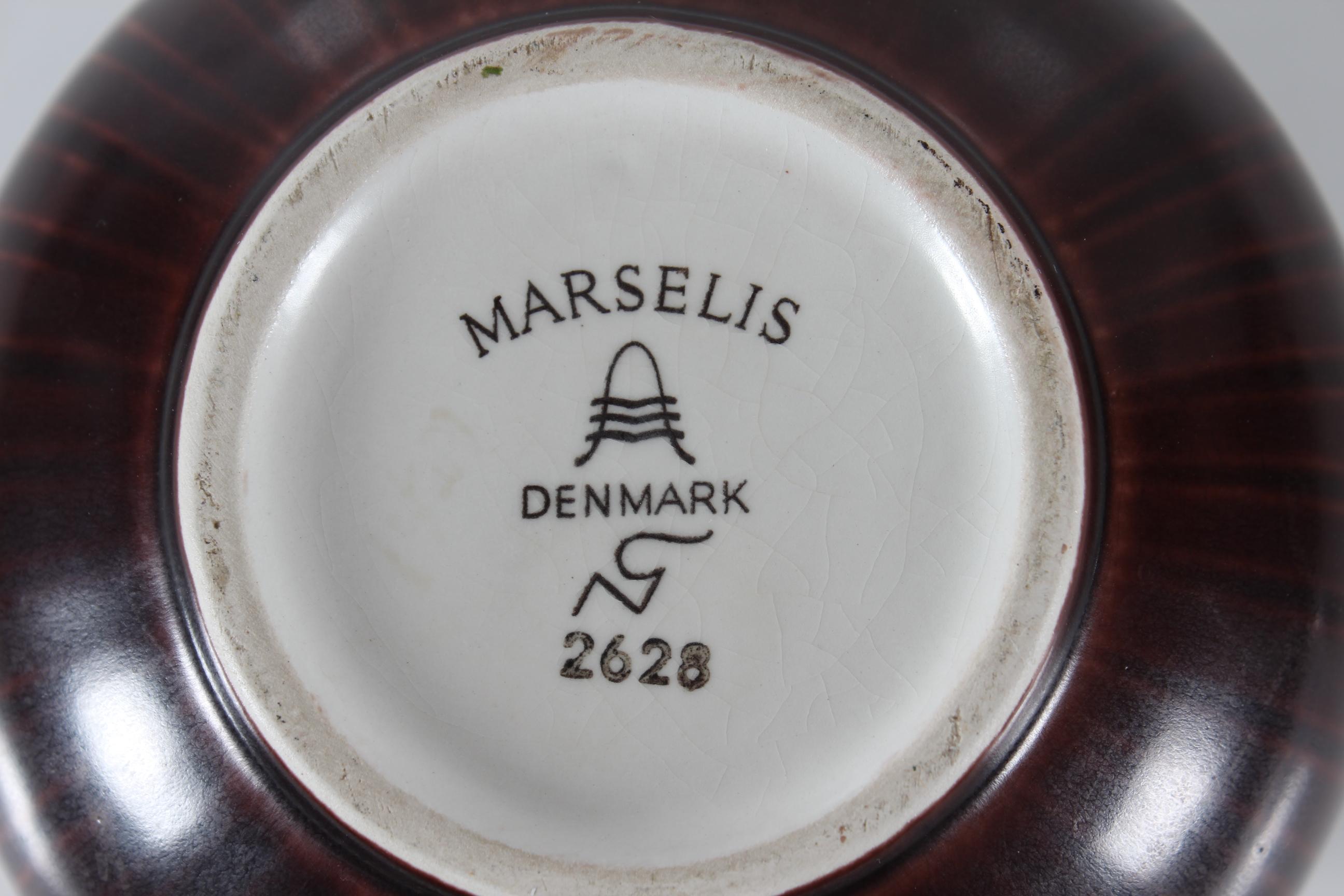 Glazed Nils Thorsson Marselis Vase for Aluminia Royal Copenhagen Maroon Brown 1950 DK