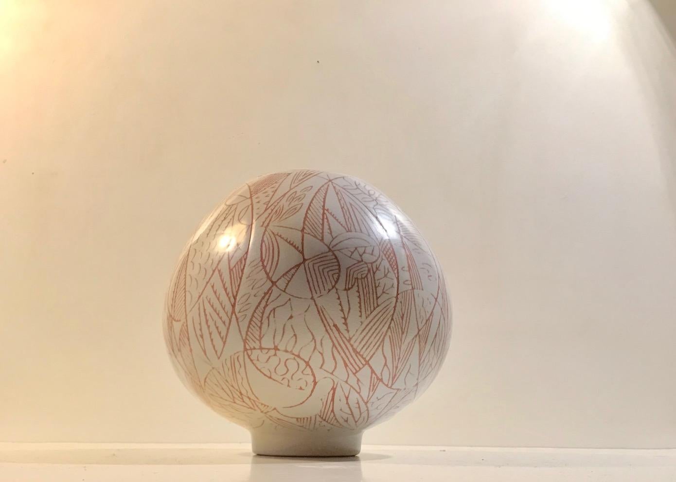 Faience Nils Thorsson Ovoid Ceramic Vase for Royal Copenhagen, 1950s