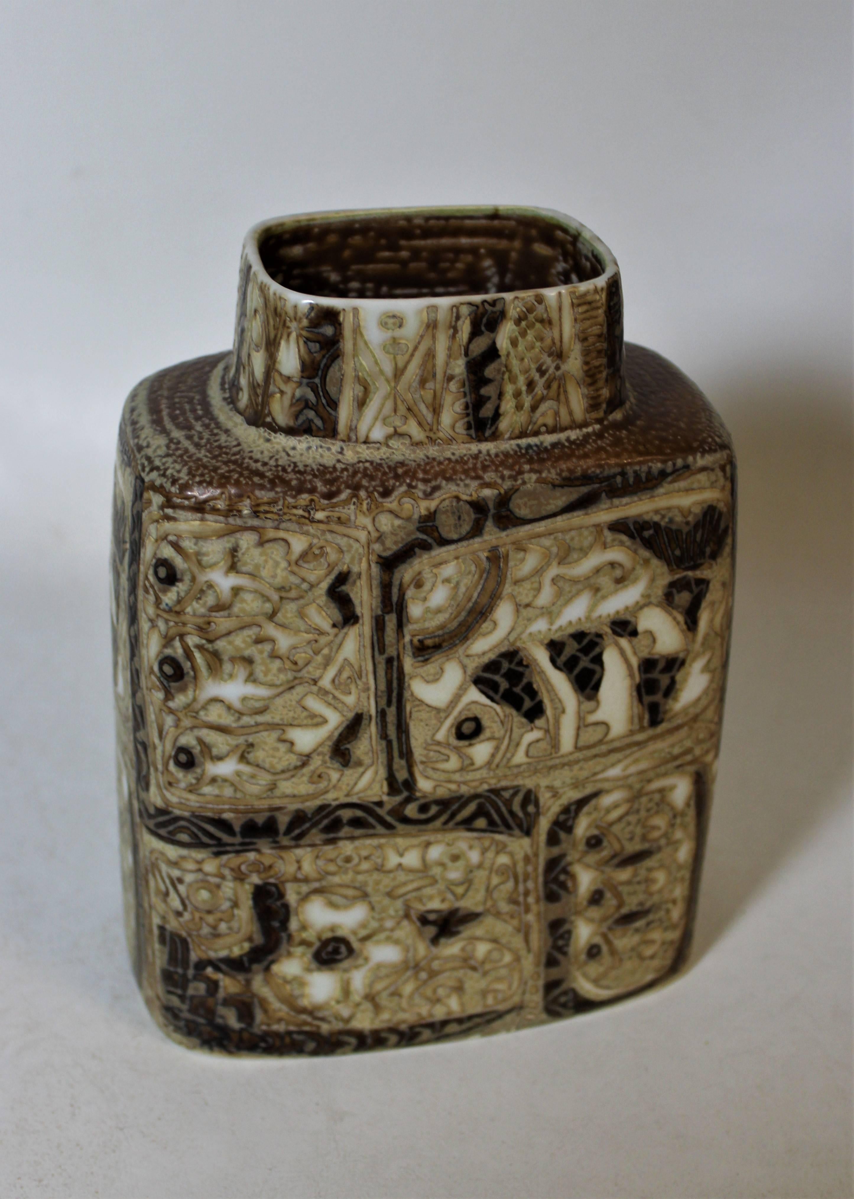 Nils Thorsson Keramik Vase für Royal Copenhagen, BACA Fajance Serie (Dänisch) im Angebot