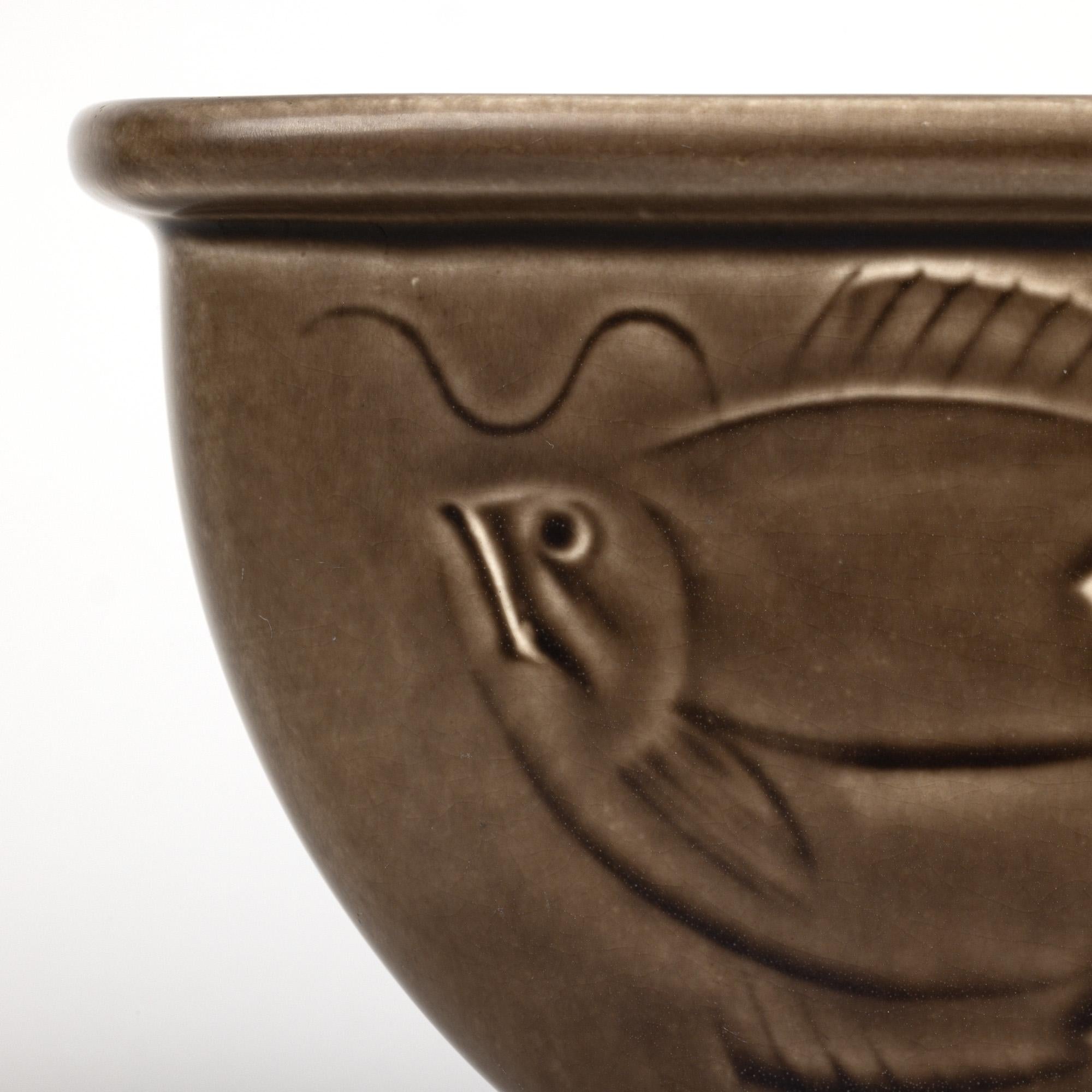 Glazed Nils Thorsson Royal Copenhagen Danish Aluminia Faience Solberg Vase For Sale