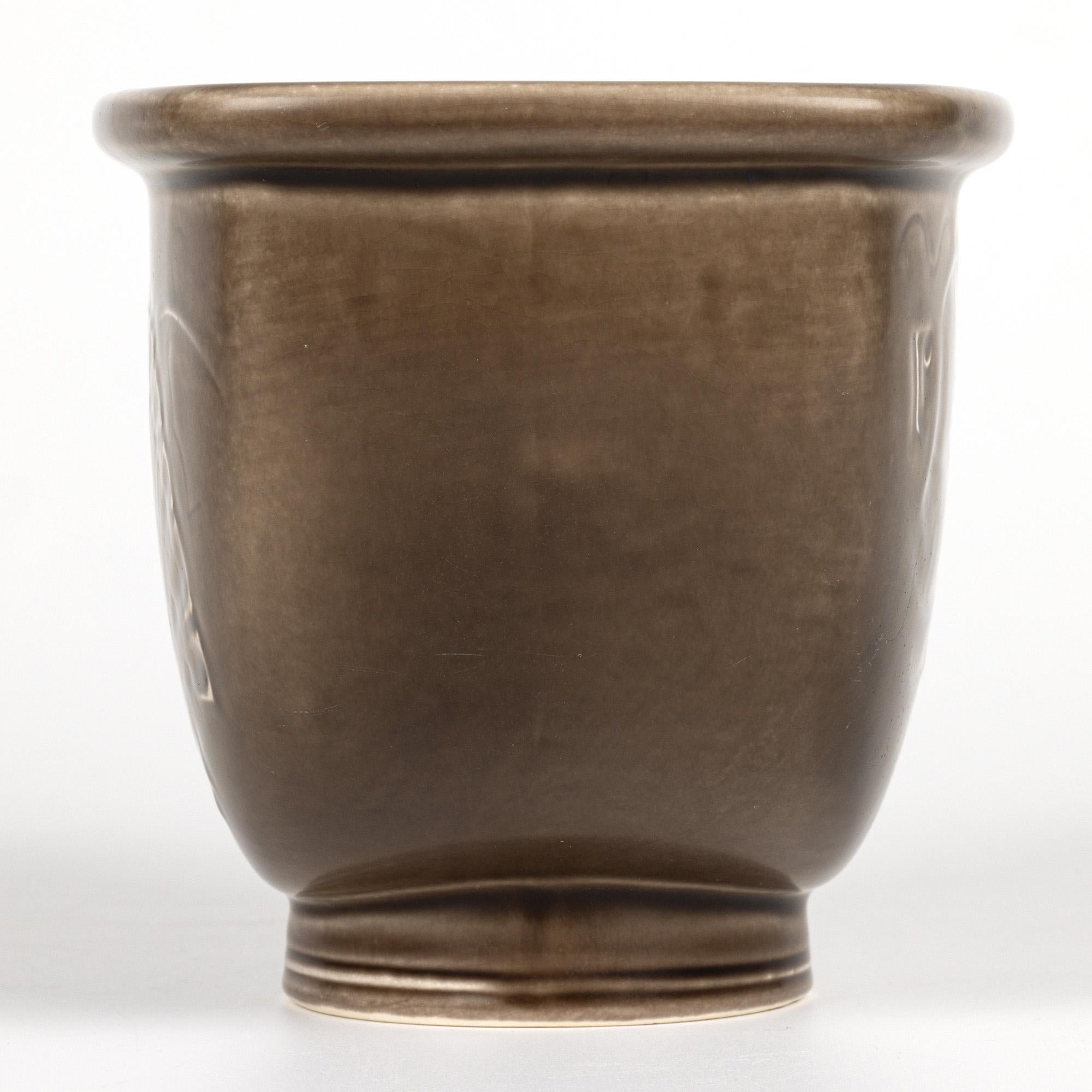 Ceramic Nils Thorsson Royal Copenhagen Danish Aluminia Faience Solberg Vase For Sale