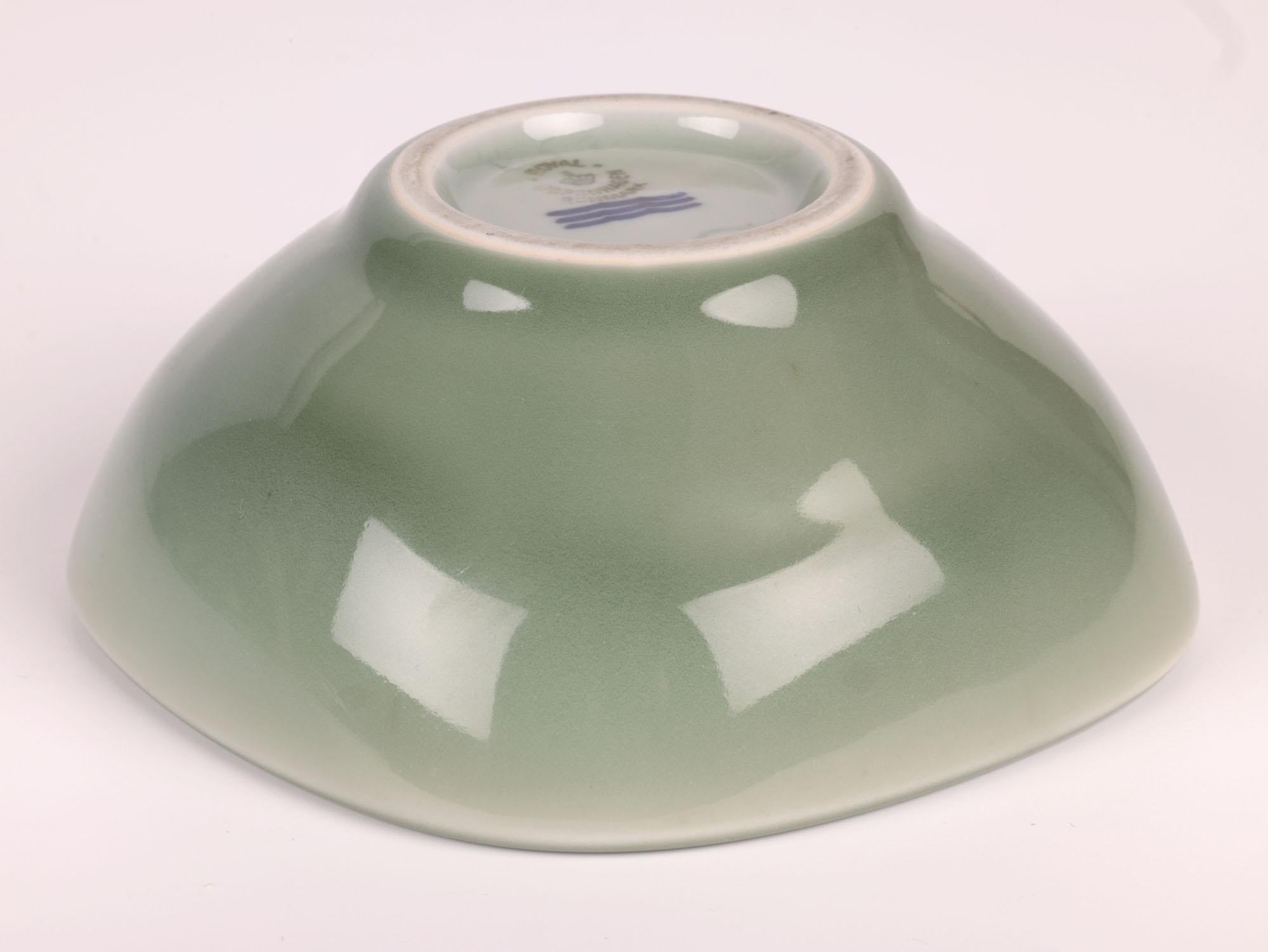 Ceramic Nils Thorsson Royal Copenhagen Mid-Century Celadon Bowl For Sale