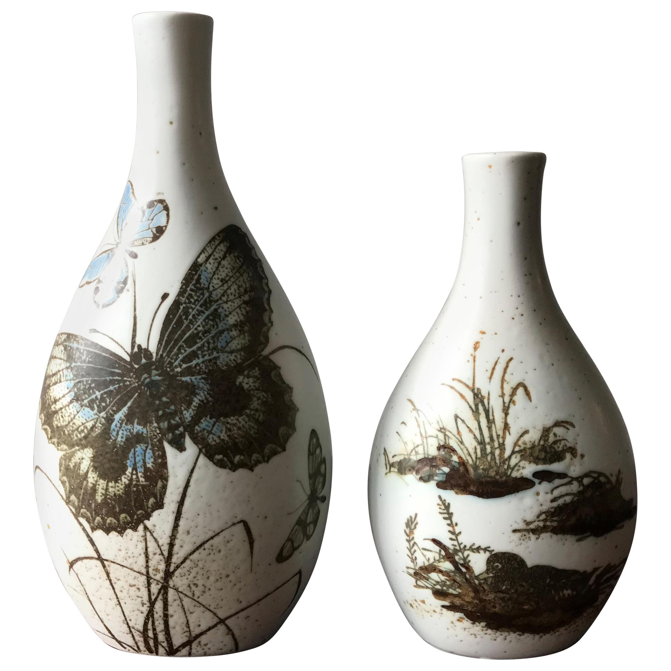 Nils Thorsson Scandinavian Ceramic Vases for Royal Copenhagen, 1960s