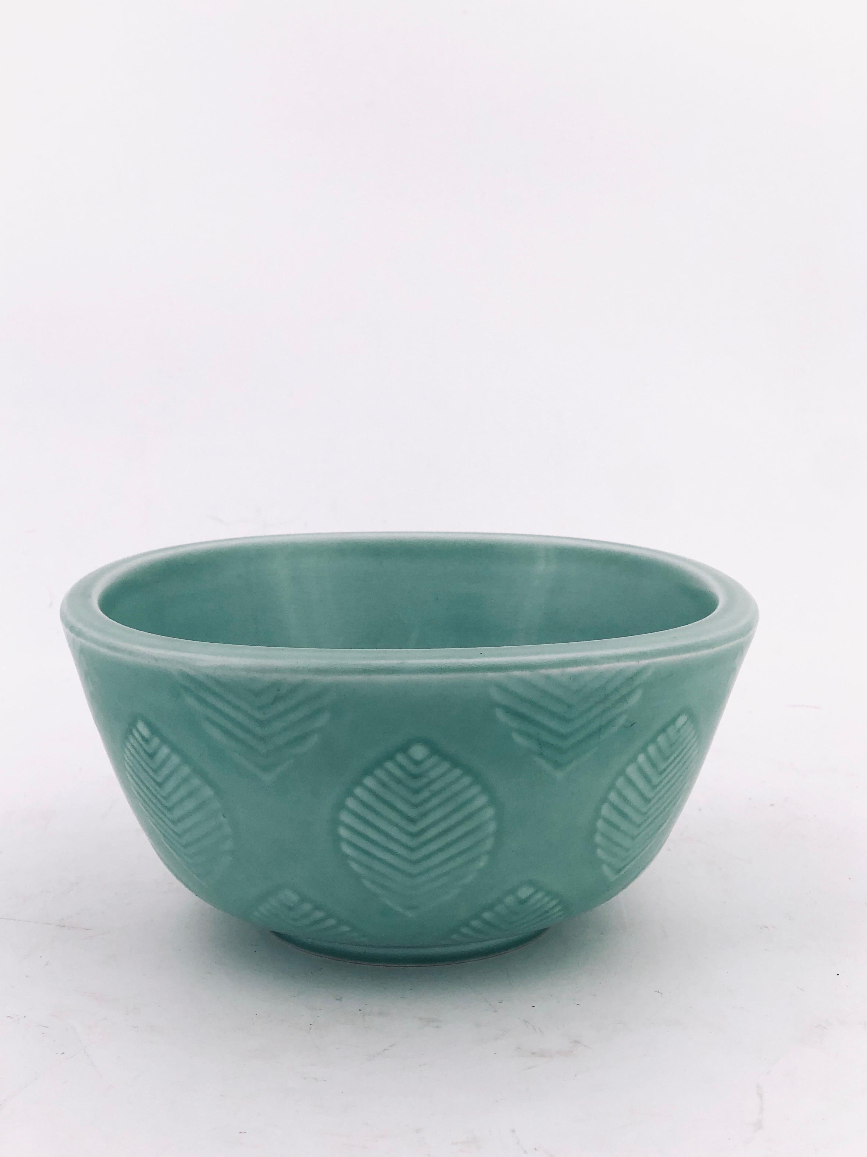 Danish ceramic “Marselis” vase bowl series designed by Nils Thorsson for Royal Copenhagen, circa 1950s, beautiful color and pattern.