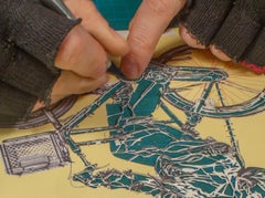 Contemporary Amsterdam cyclist project stencil street art pop Dutch