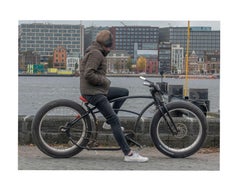 Contemporary Amsterdam cyclist project stencil street art pop Dutch