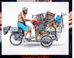 Contemporary Amsterdam cyclist project stencil street art pop Dutch Junkman